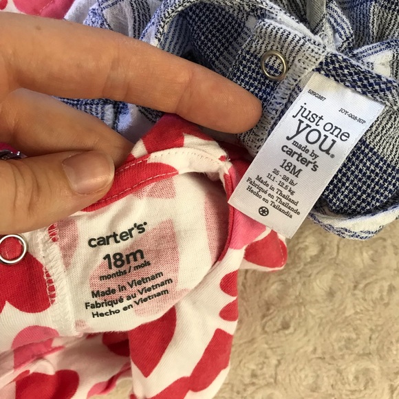 Carter’s Heart Print Dress Blue Plaid Crab Shirt - Picture 6 of 6